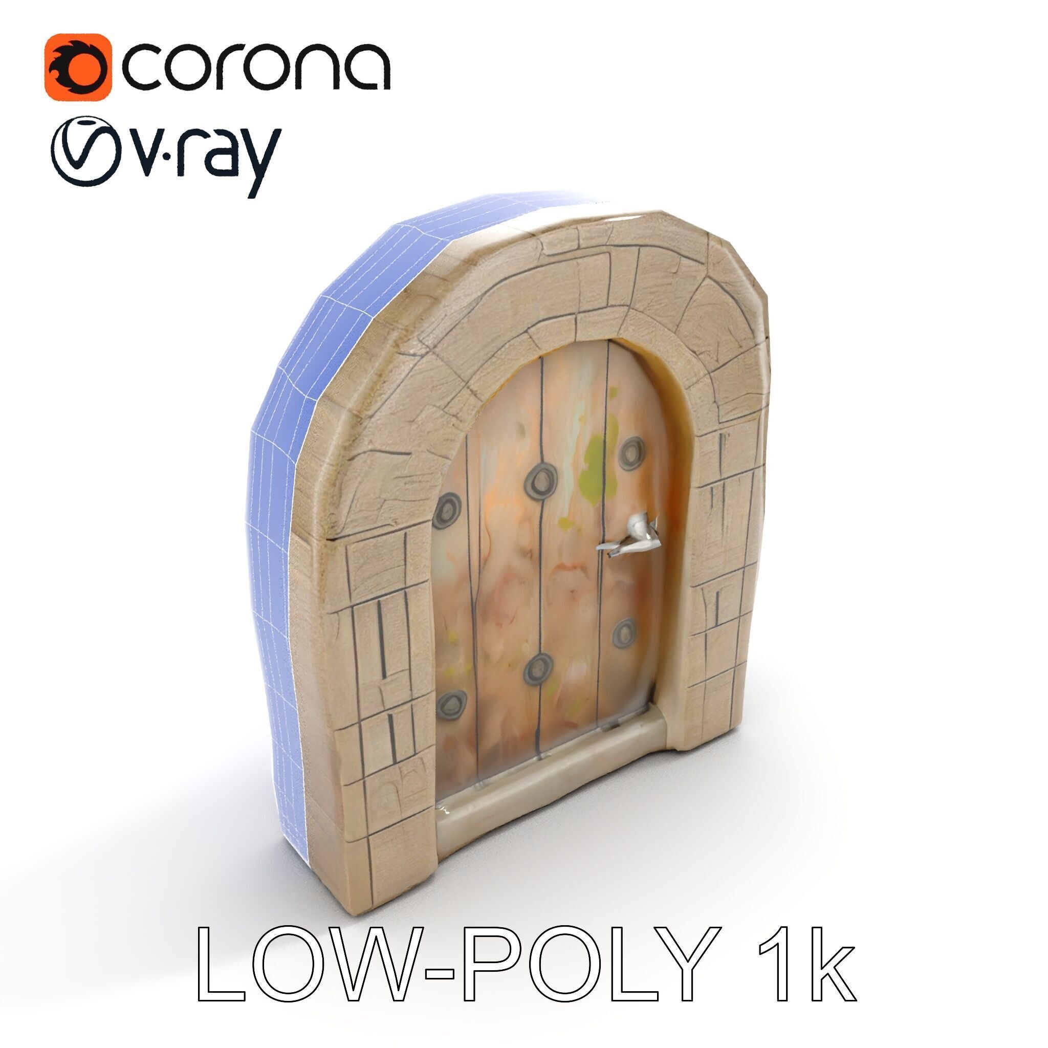 Fantasy Stone Door Model Pack Low-poly 3D model_27