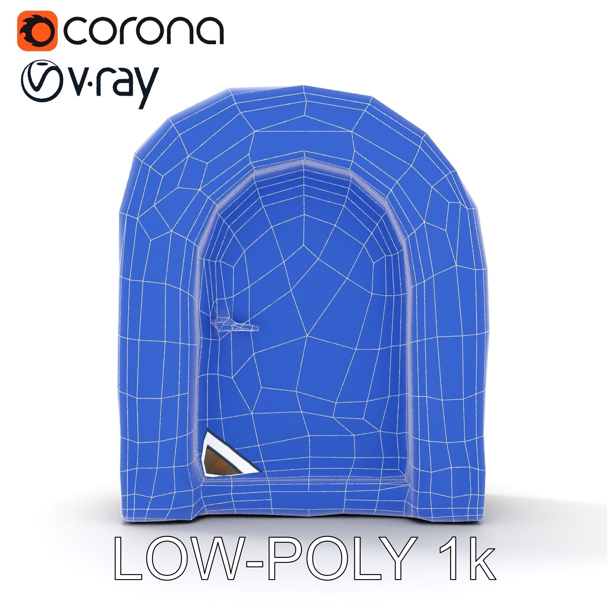 Fantasy Stone Door Model Pack Low-poly 3D model_29