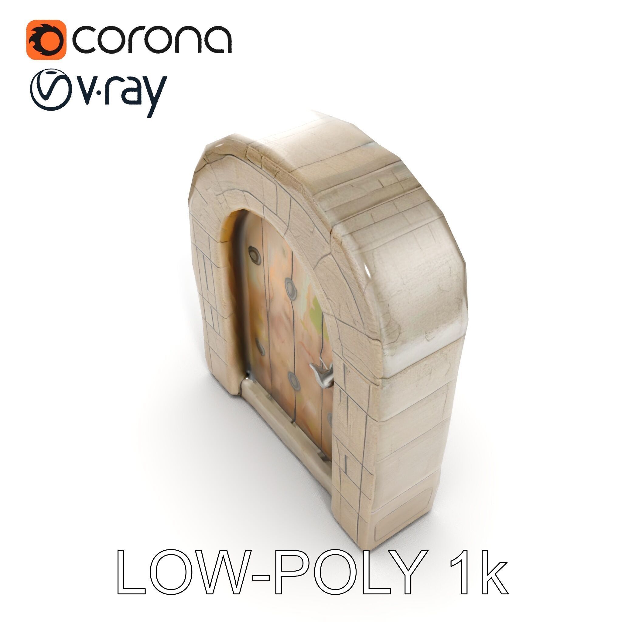 Fantasy Stone Door Model Pack Low-poly 3D model_24