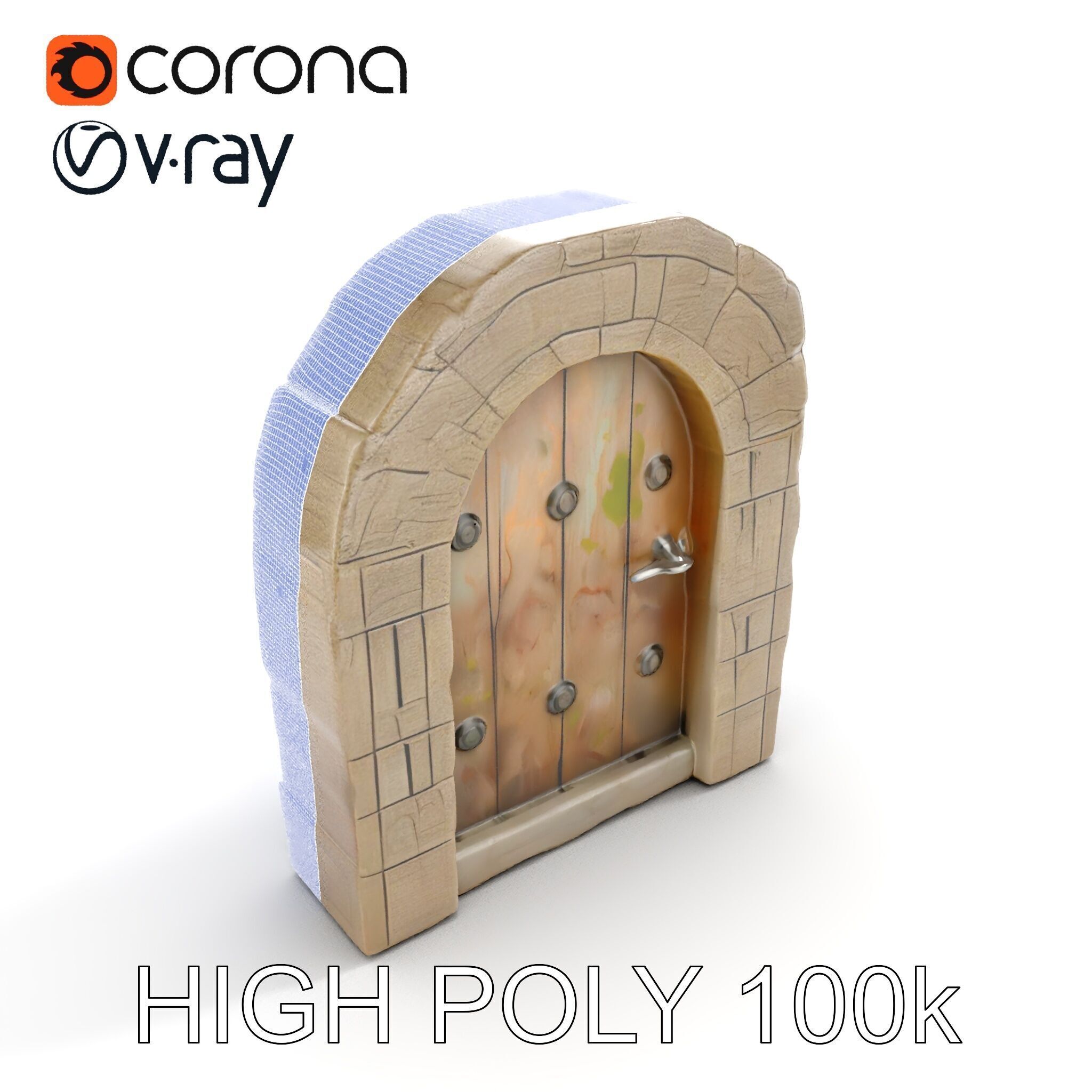 Fantasy Stone Door Model Pack Low-poly 3D model_25