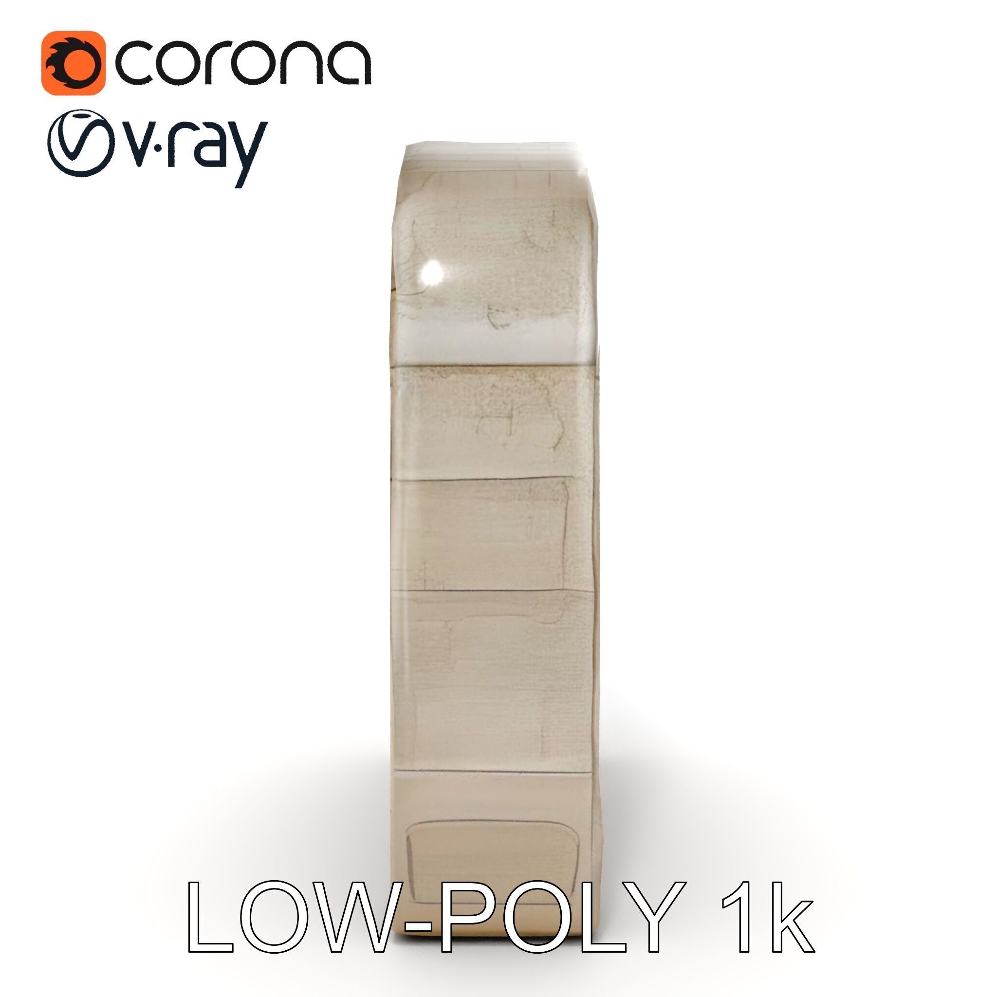 Fantasy Stone Door Model Pack Low-poly 3D model_21