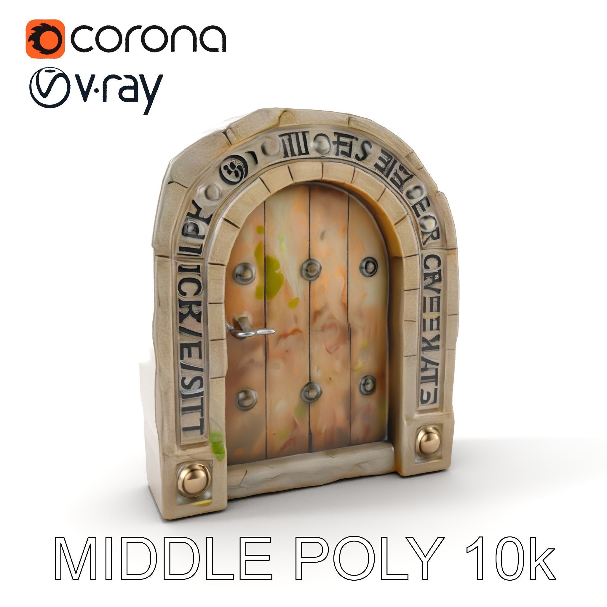 Fantasy Stone Door Model Pack Low-poly 3D model_7