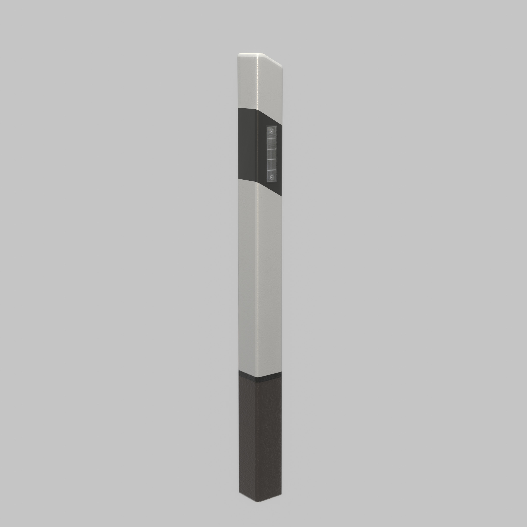 Delineator posts with white reflectors R Low-poly 3D model_60