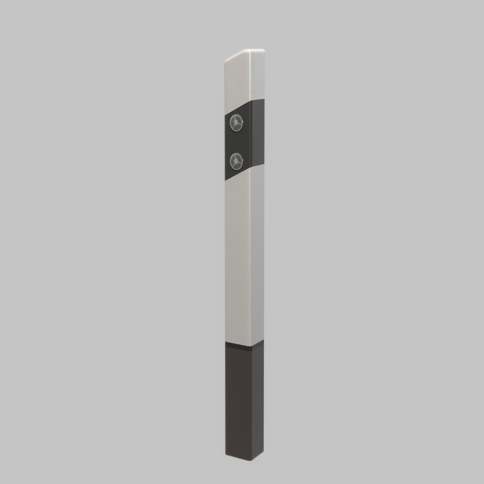 Delineator posts with white reflectors R Low-poly 3D model_25