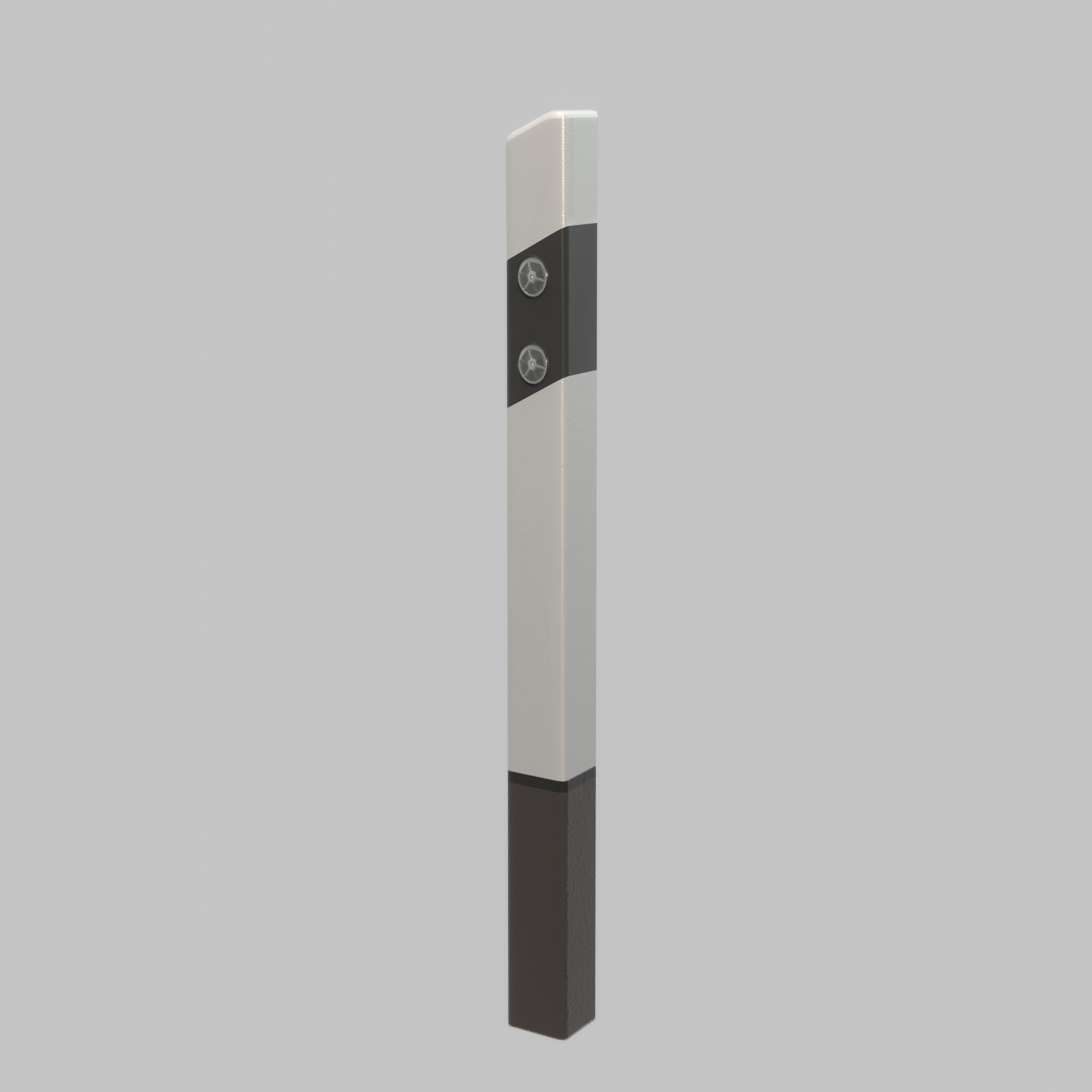 Delineator posts with white reflectors R Low-poly 3D model_27