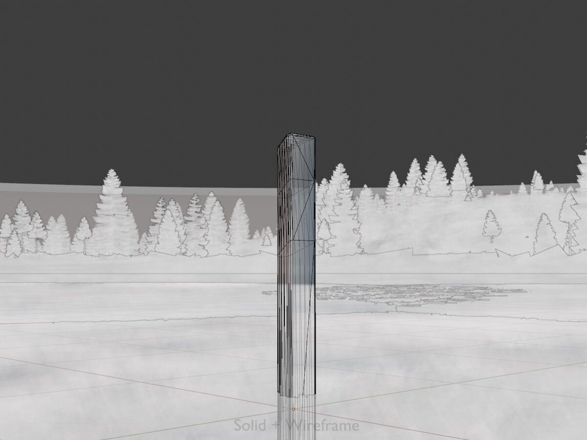 Delineator posts with white reflectors R Low-poly 3D model_11