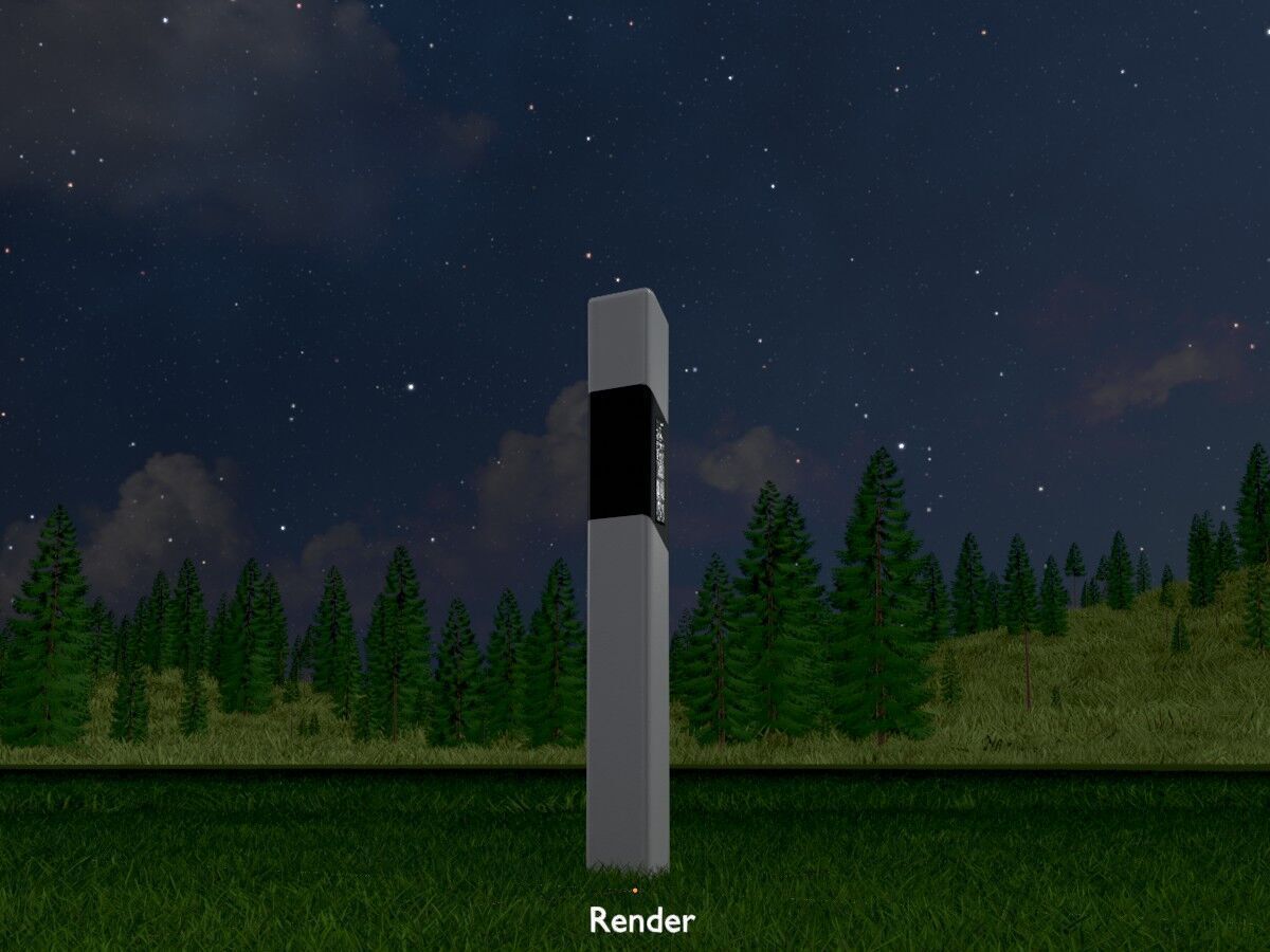 Delineator posts with white reflectors R Low-poly 3D model_20