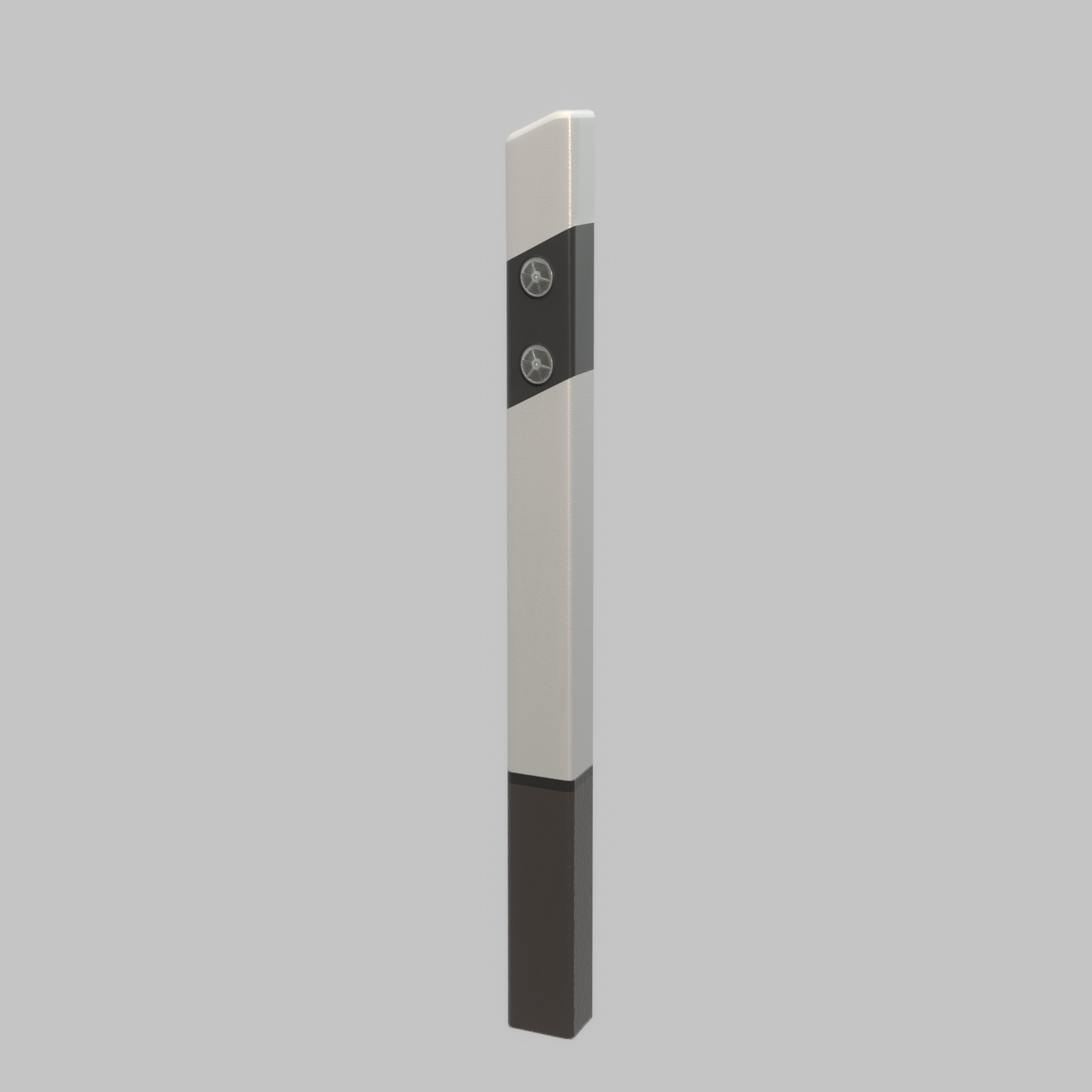 Delineator posts with white reflectors R Low-poly 3D model_46