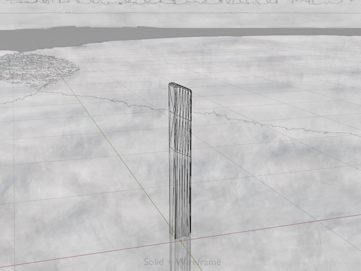 Delineator posts with white reflectors R Low-poly 3D model_12