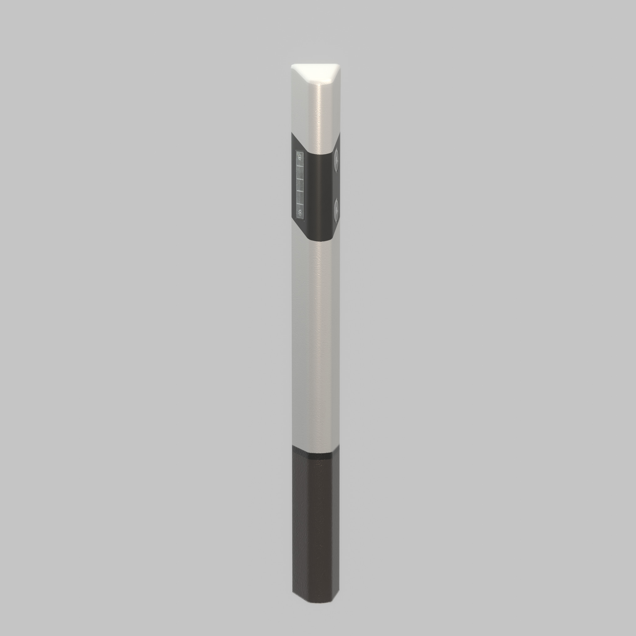Delineator posts with white reflectors R Low-poly 3D model_30