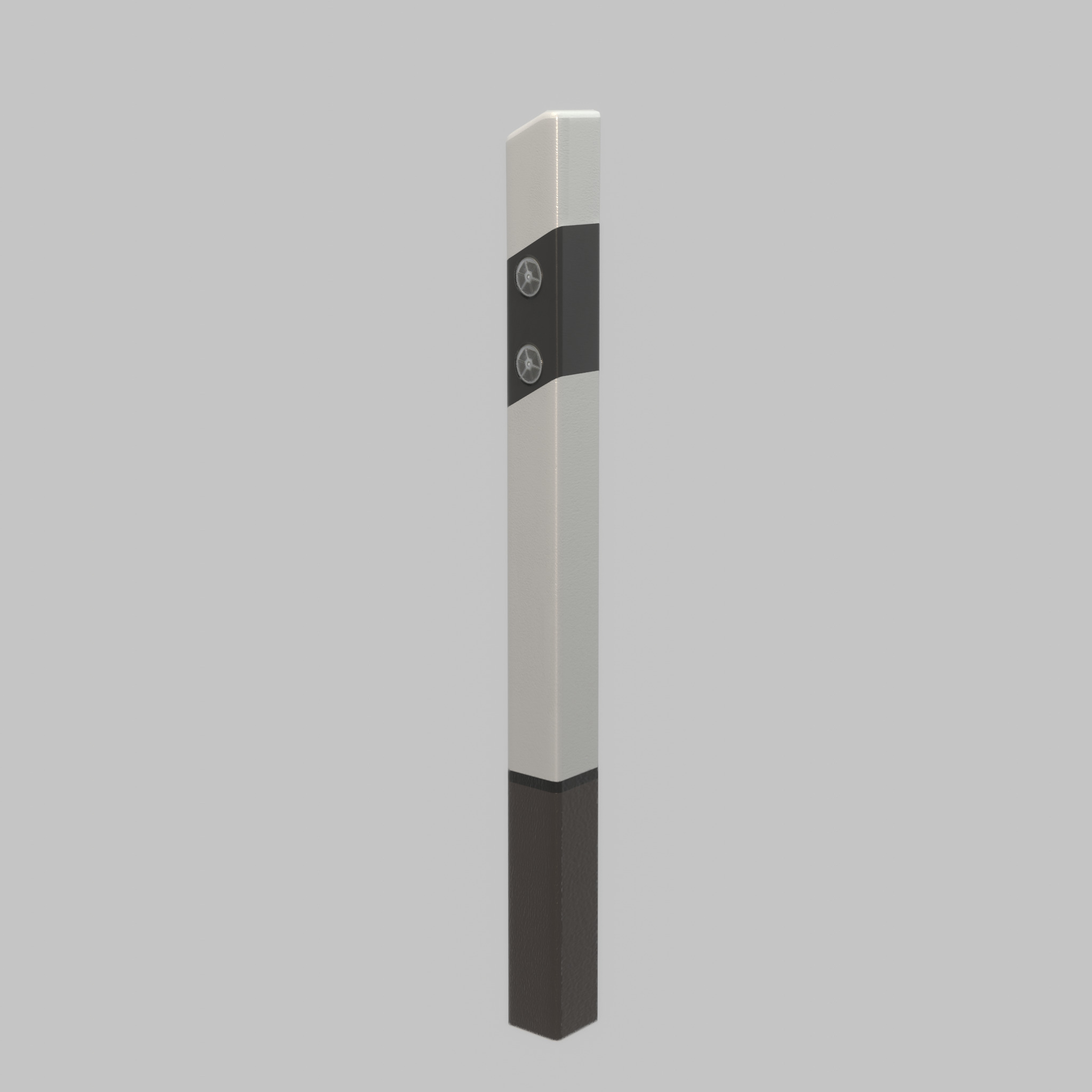Delineator posts with white reflectors R Low-poly 3D model_58