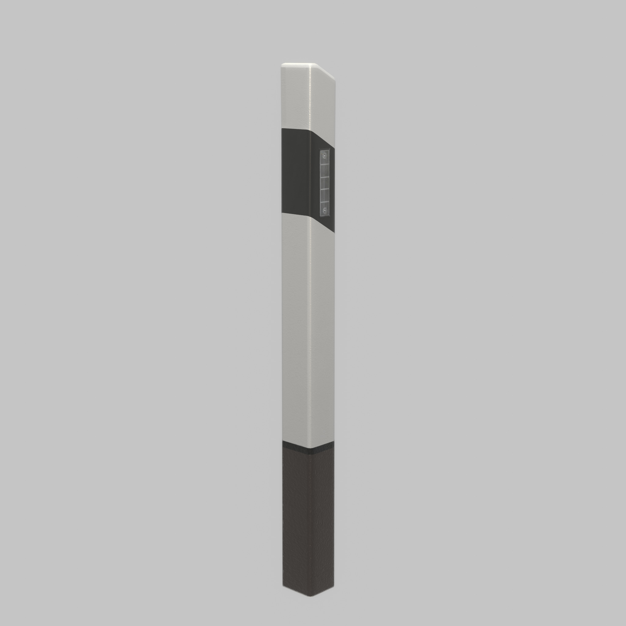 Delineator posts with white reflectors R Low-poly 3D model_47