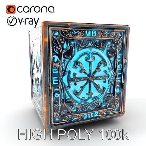 Ornate Mystical Cube Model Pack Low-poly 3D model