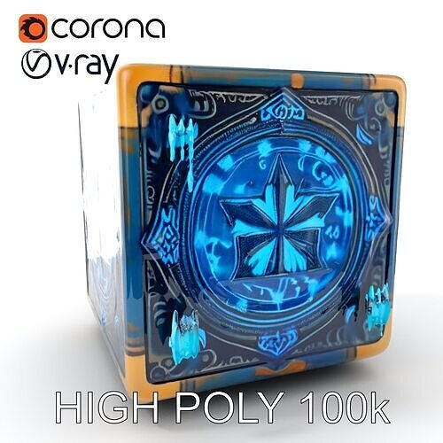 Ornate Mystical Cube Model Pack Low-poly 3D model