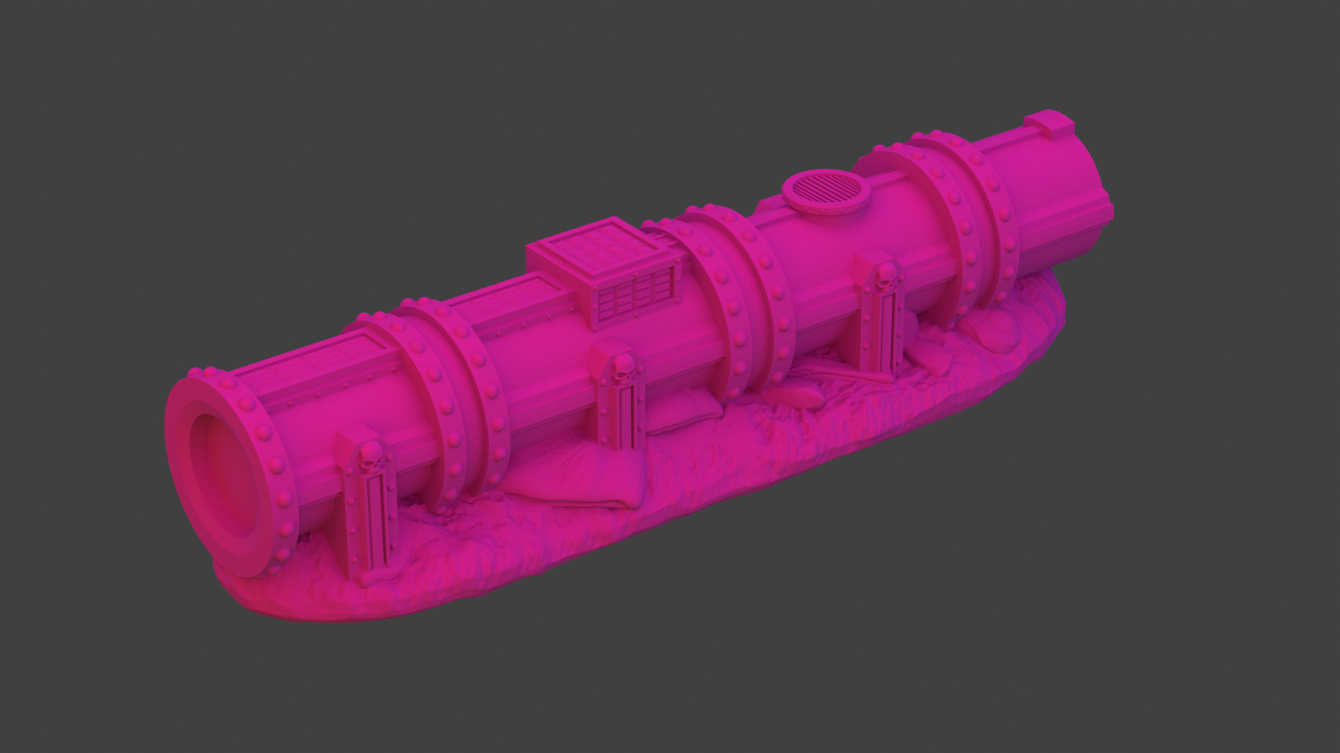 Modular Imperial Pipe Barricade Set 28 32mm 3D print model_4
