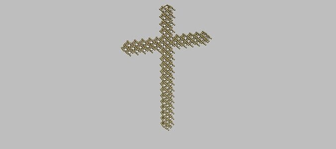 Articulated Cross Pendant 1 50mm 3D print model