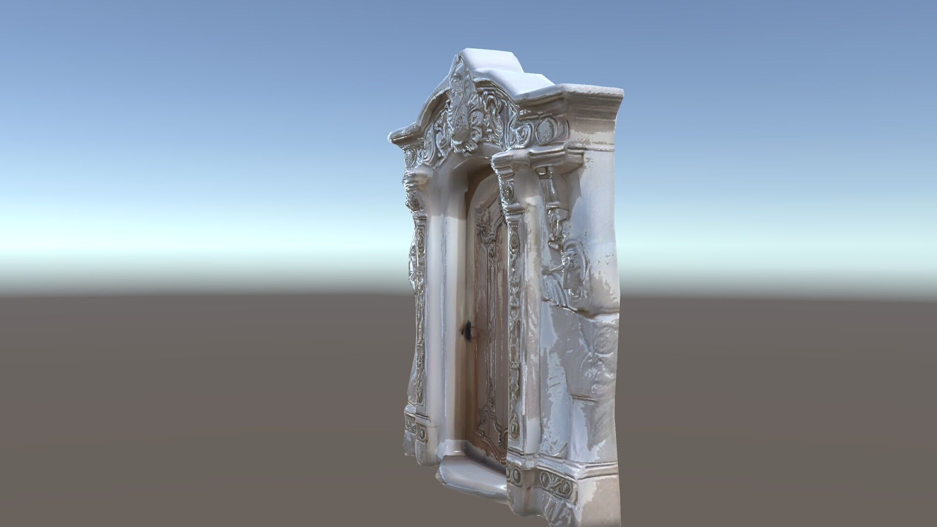 Ornate Wooden Door with Stone Architrave Model Pack Low-poly 3D model_35
