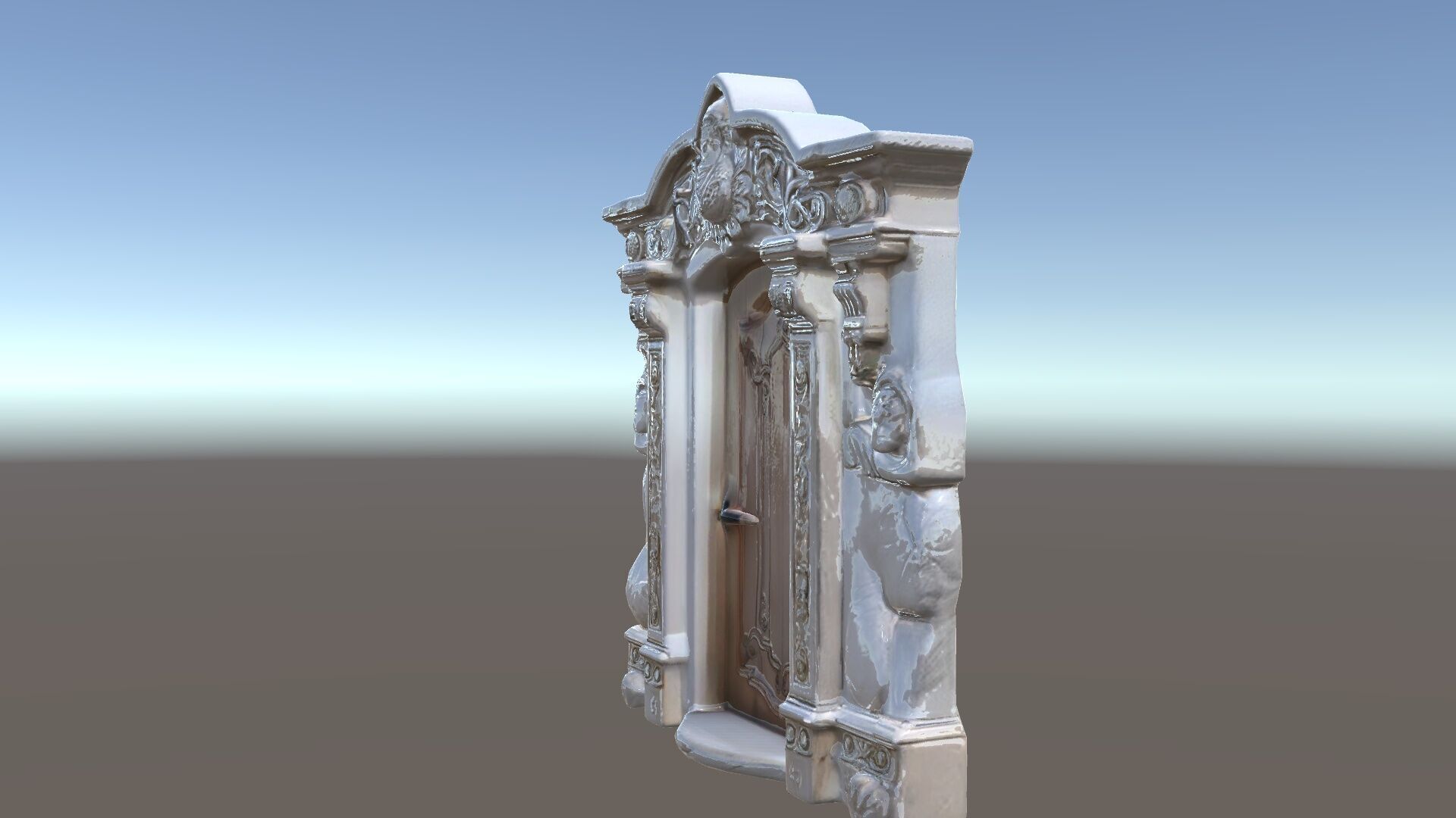 Ornate Wooden Door with Stone Architrave Model Pack Low-poly 3D model_34