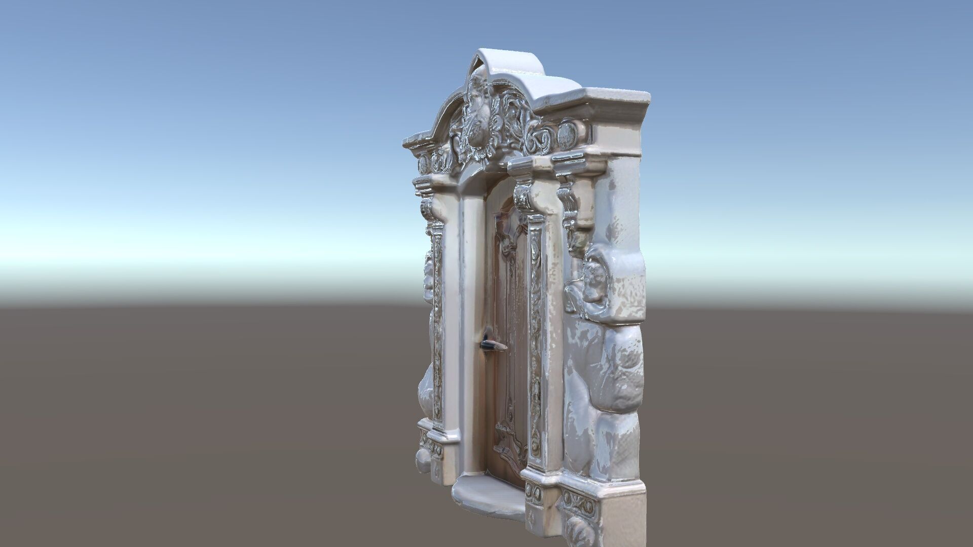 Ornate Wooden Door with Stone Architrave Model Pack Low-poly 3D model_6