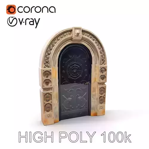 Gothic Arched Door Model Pack Low-poly 3D model