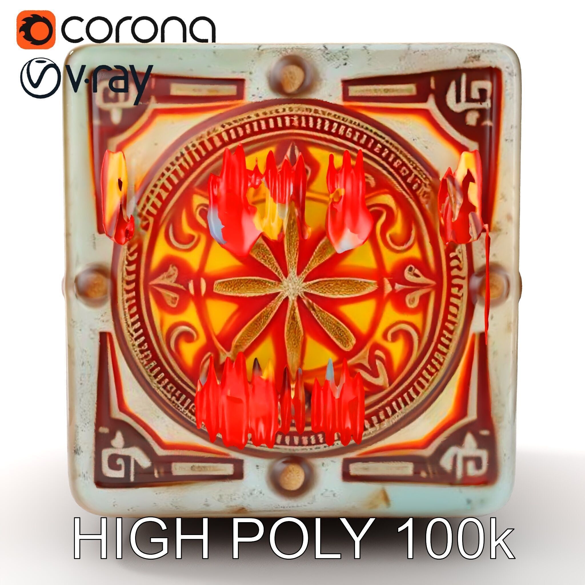 Ornate Glowing Cube Model Pack Low-poly 3D model_19