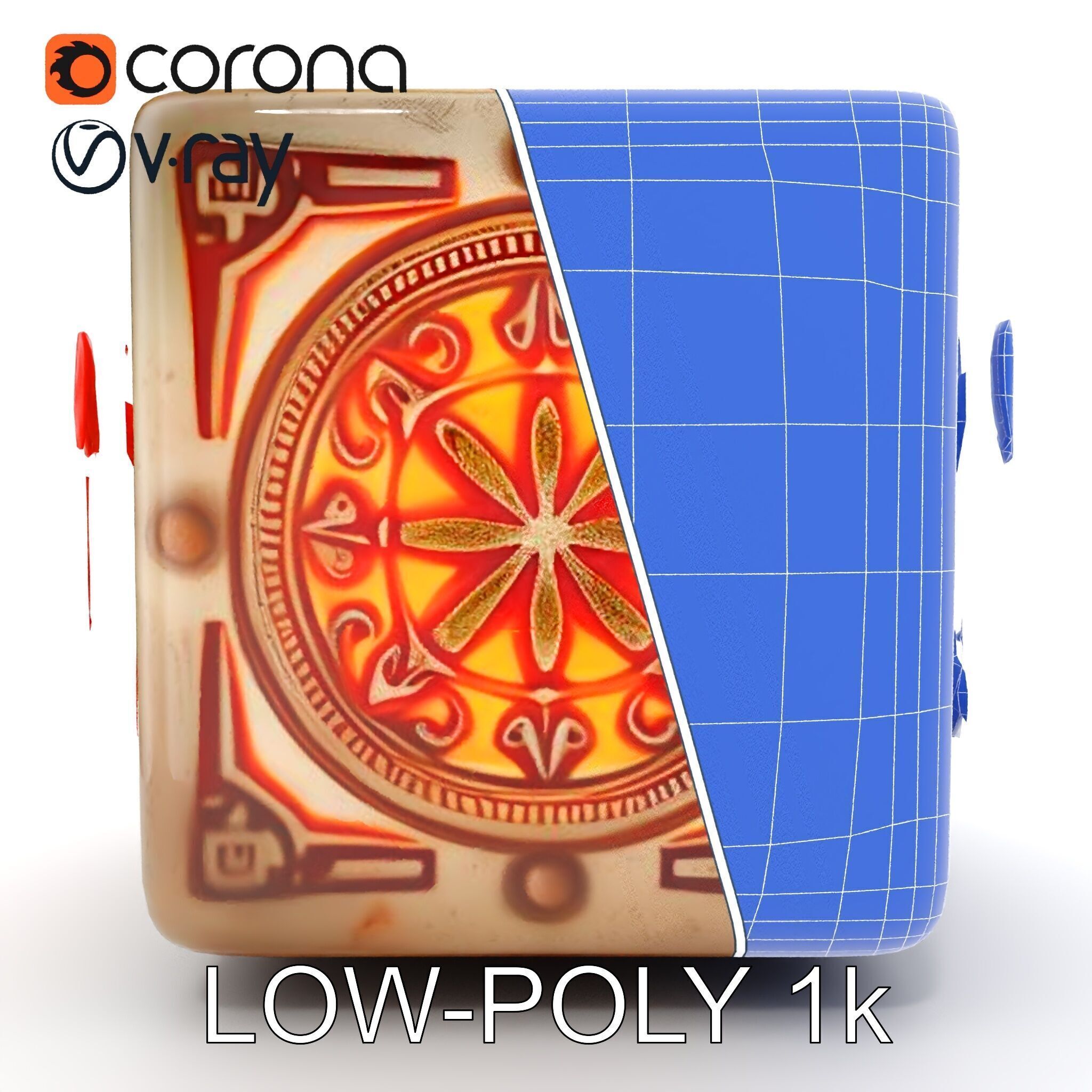 Ornate Glowing Cube Model Pack Low-poly 3D model_29