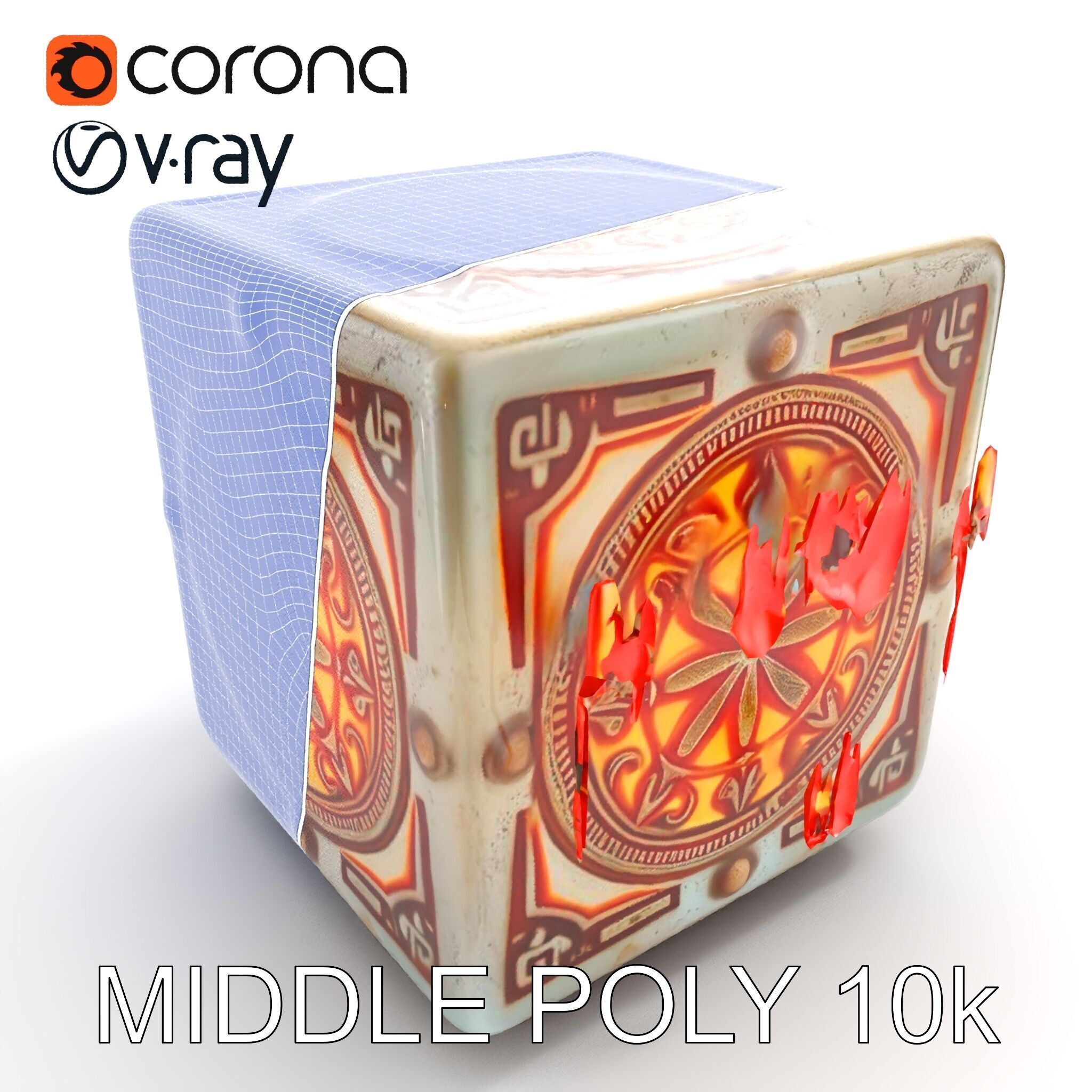 Ornate Glowing Cube Model Pack Low-poly 3D model_20