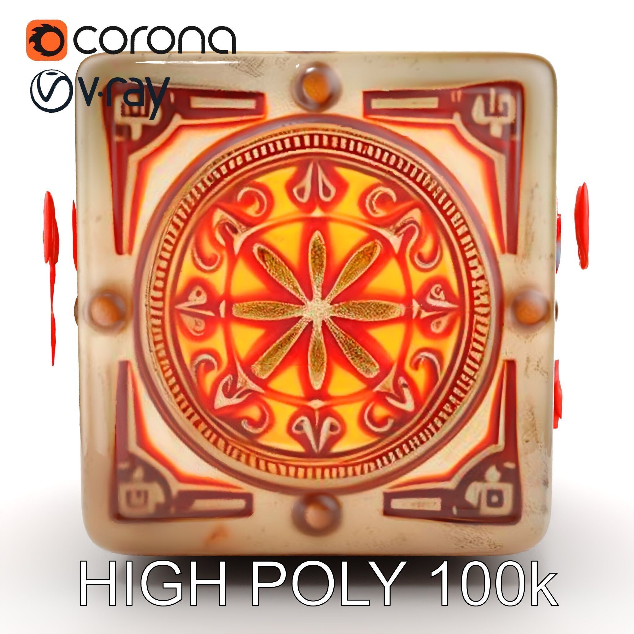 Ornate Glowing Cube Model Pack Low-poly 3D model_30