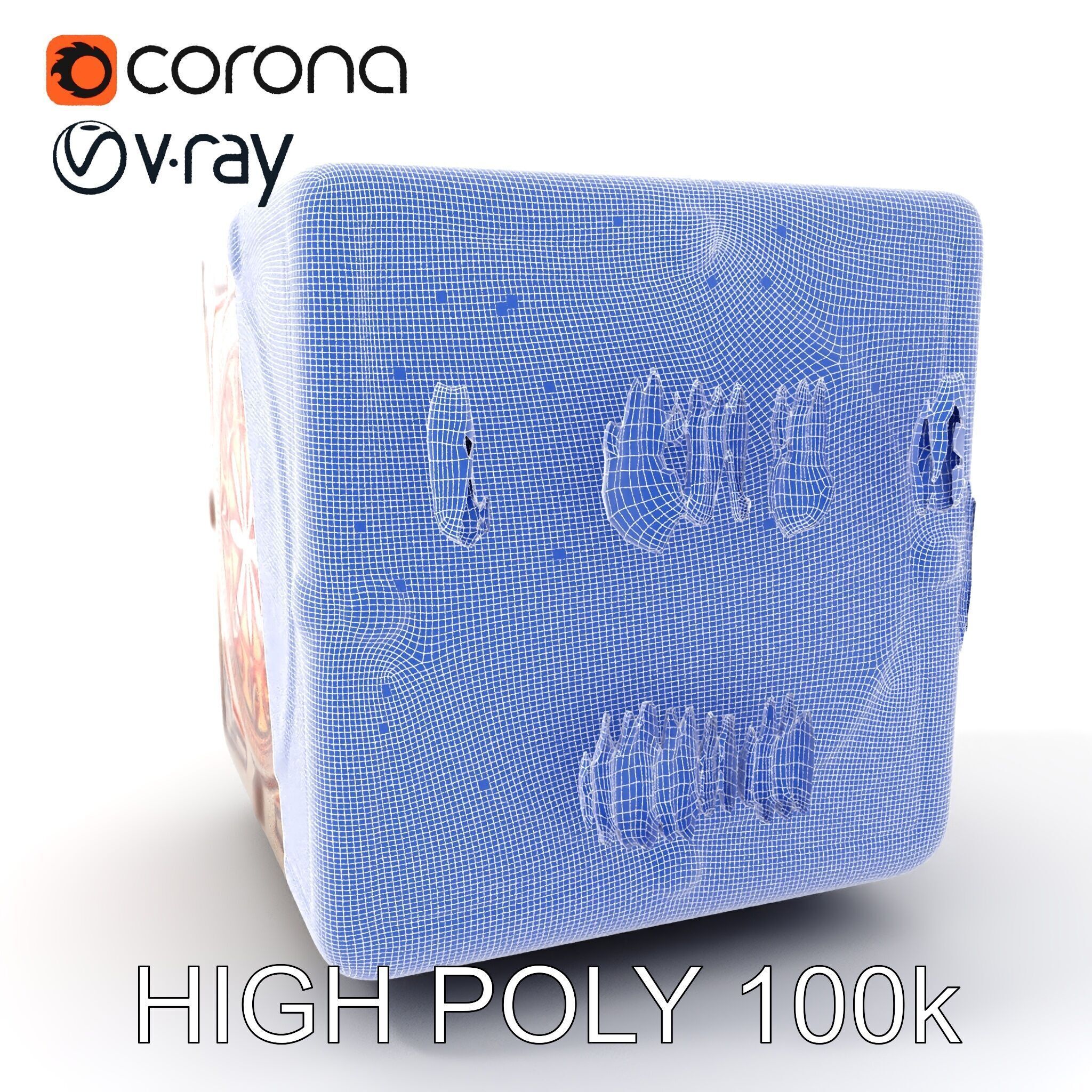 Ornate Glowing Cube Model Pack Low-poly 3D model_5