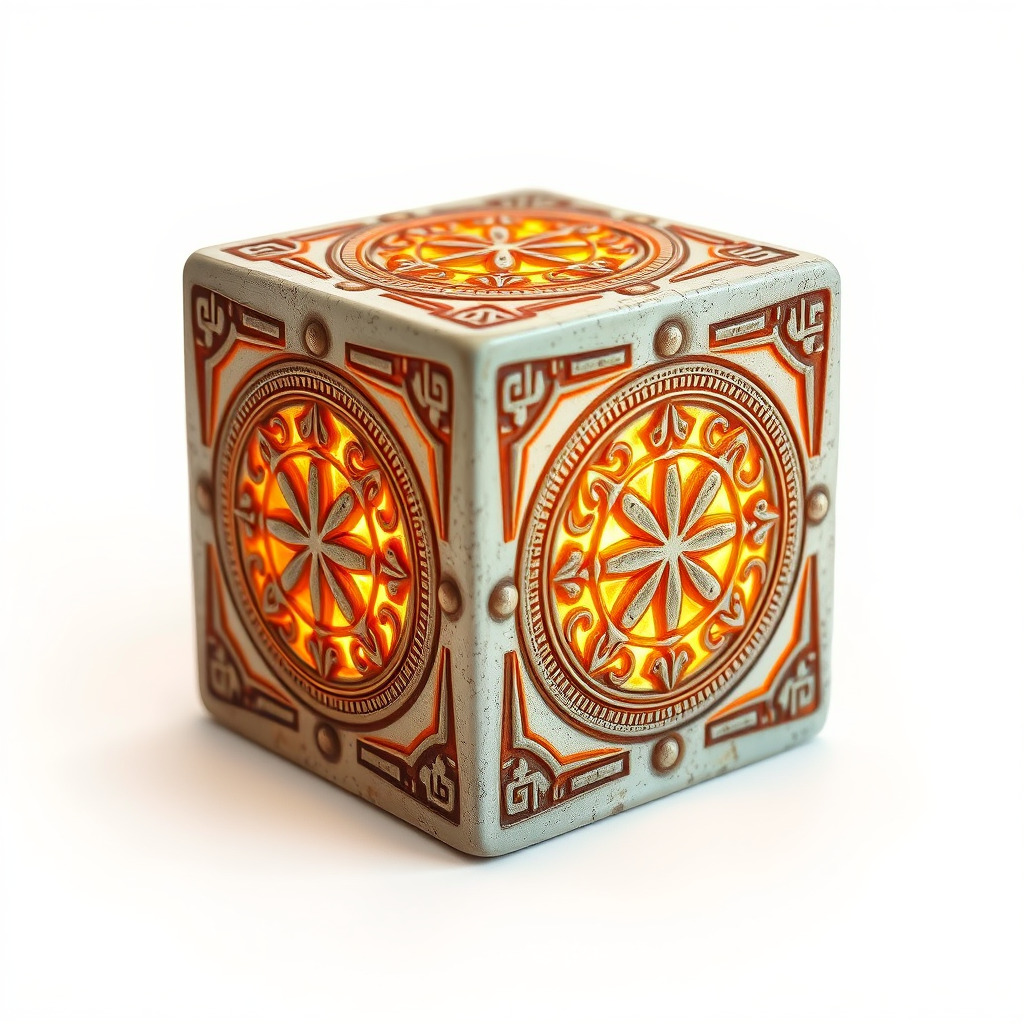 Ornate Glowing Cube Model Pack Low-poly 3D model_3