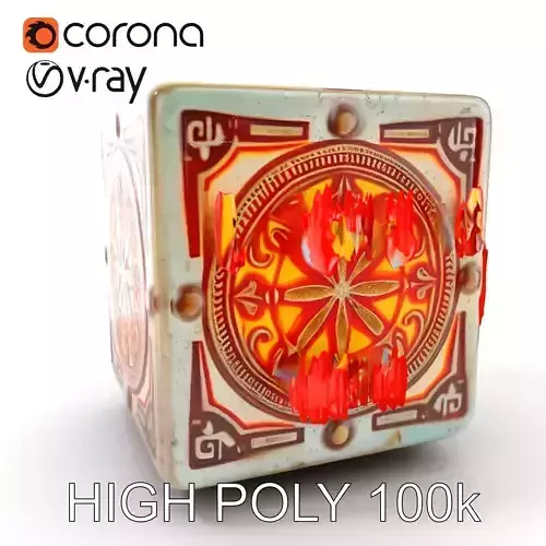 Ornate Glowing Cube Model Pack Low-poly 3D model