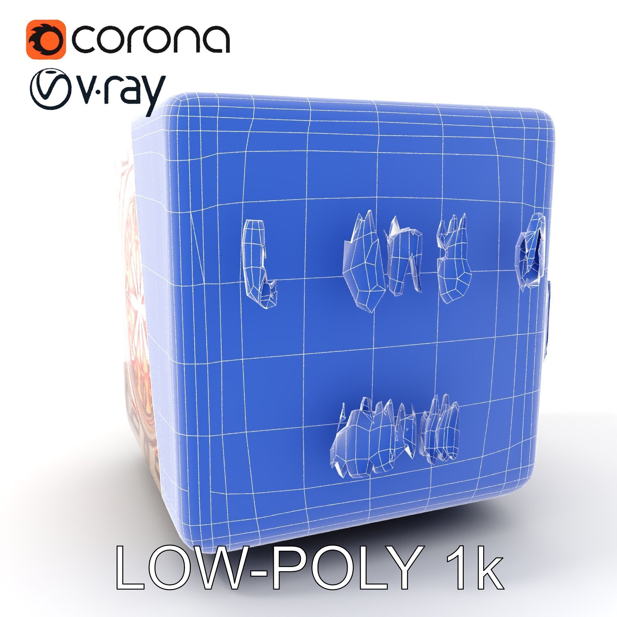 Ornate Glowing Cube Model Pack Low-poly 3D model_21