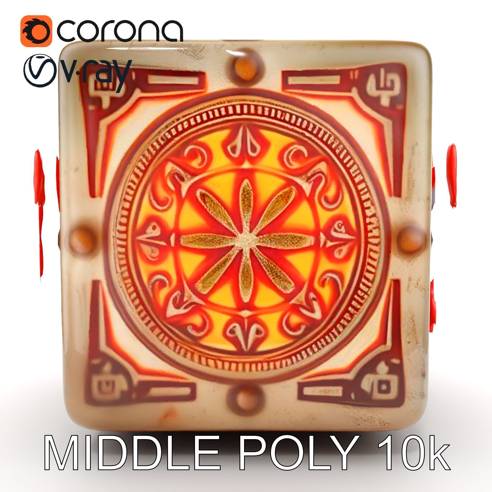 Ornate Glowing Cube Model Pack Low-poly 3D model_12