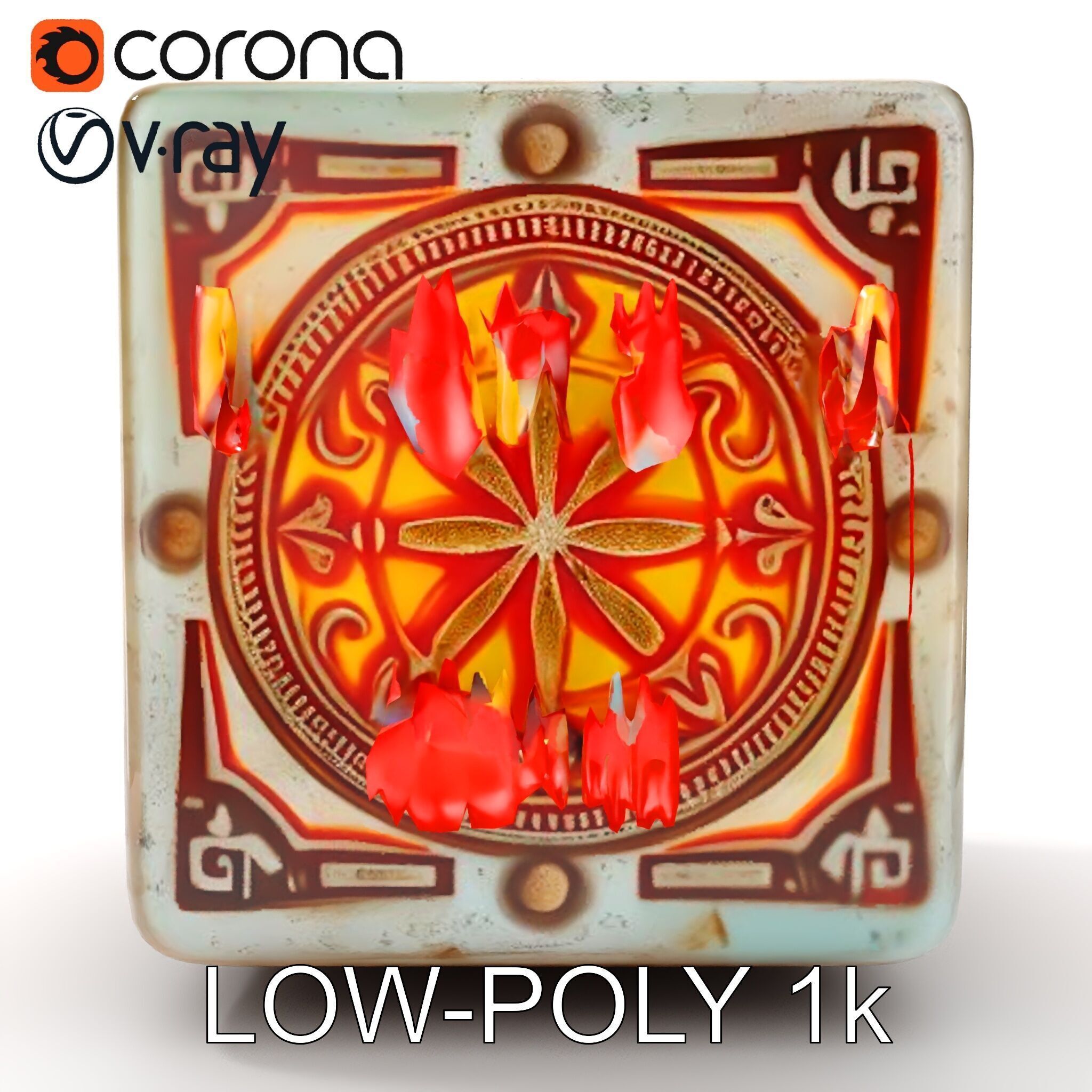 Ornate Glowing Cube Model Pack Low-poly 3D model_23