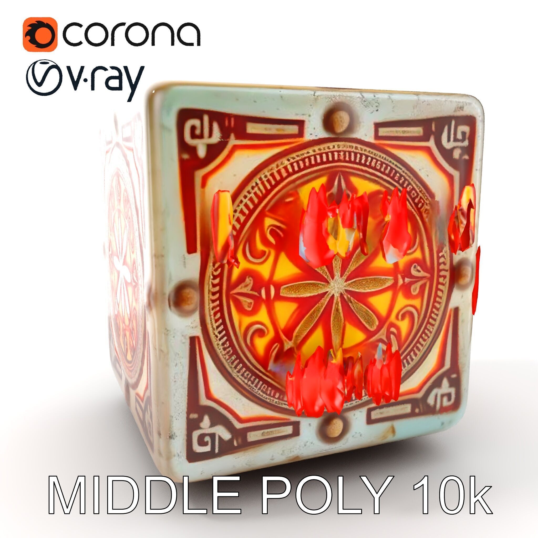 Ornate Glowing Cube Model Pack Low-poly 3D model_15