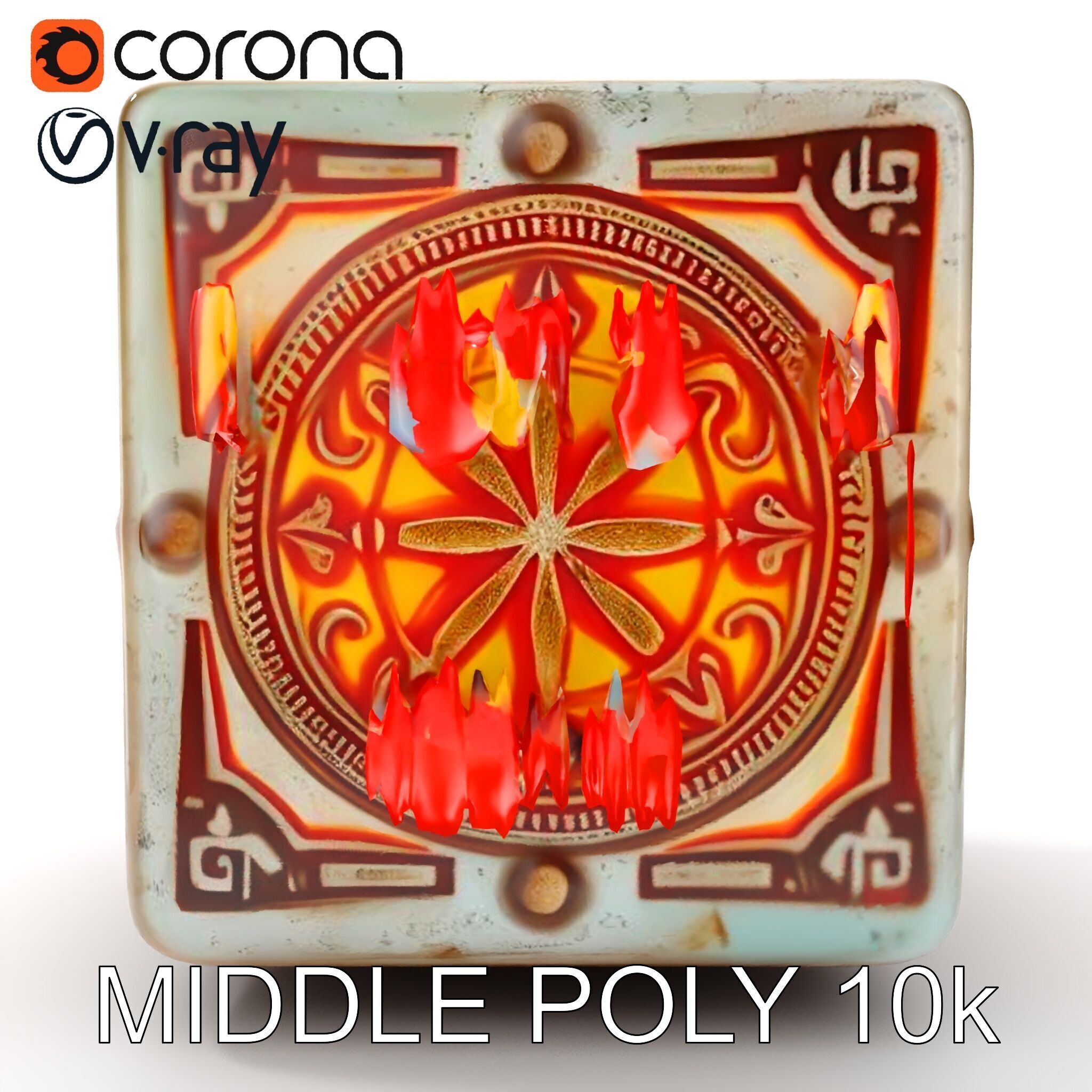 Ornate Glowing Cube Model Pack Low-poly 3D model_17