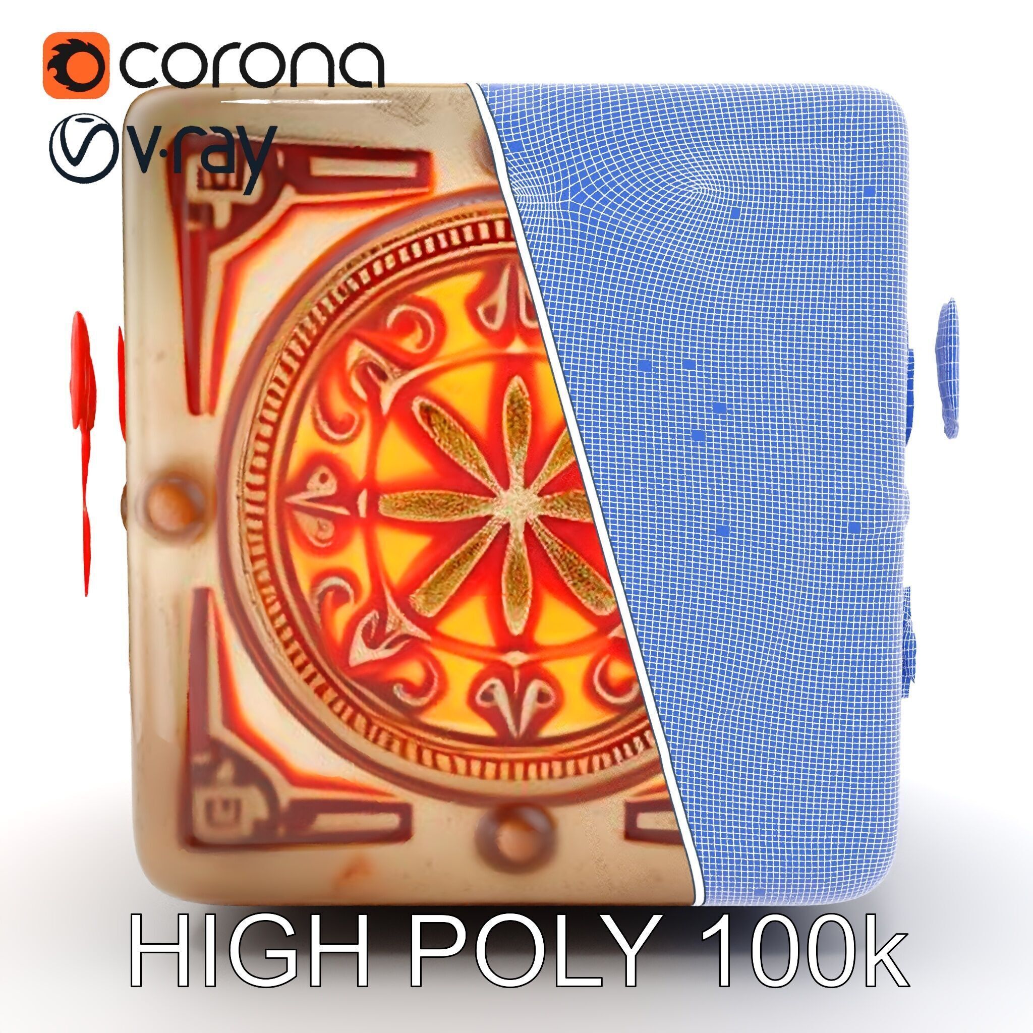 Ornate Glowing Cube Model Pack Low-poly 3D model_33