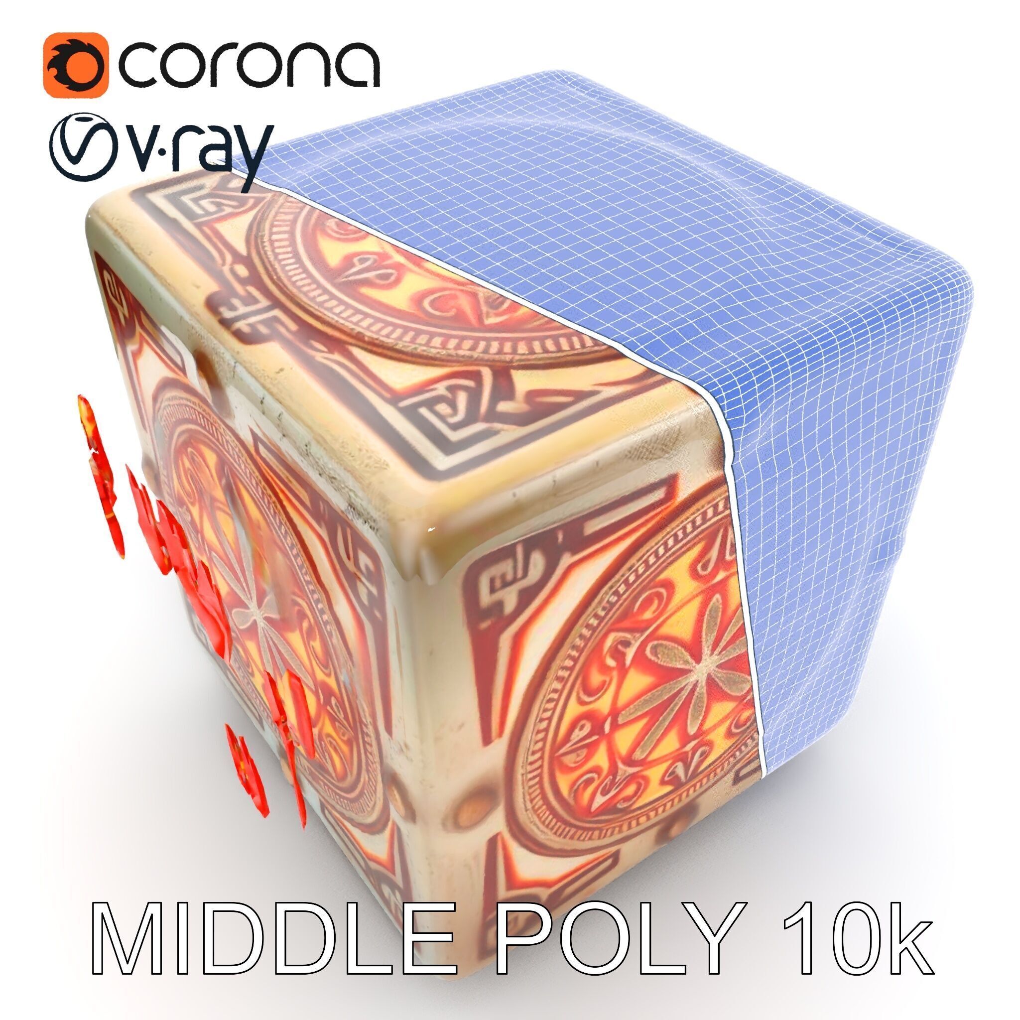 Ornate Glowing Cube Model Pack Low-poly 3D model_28