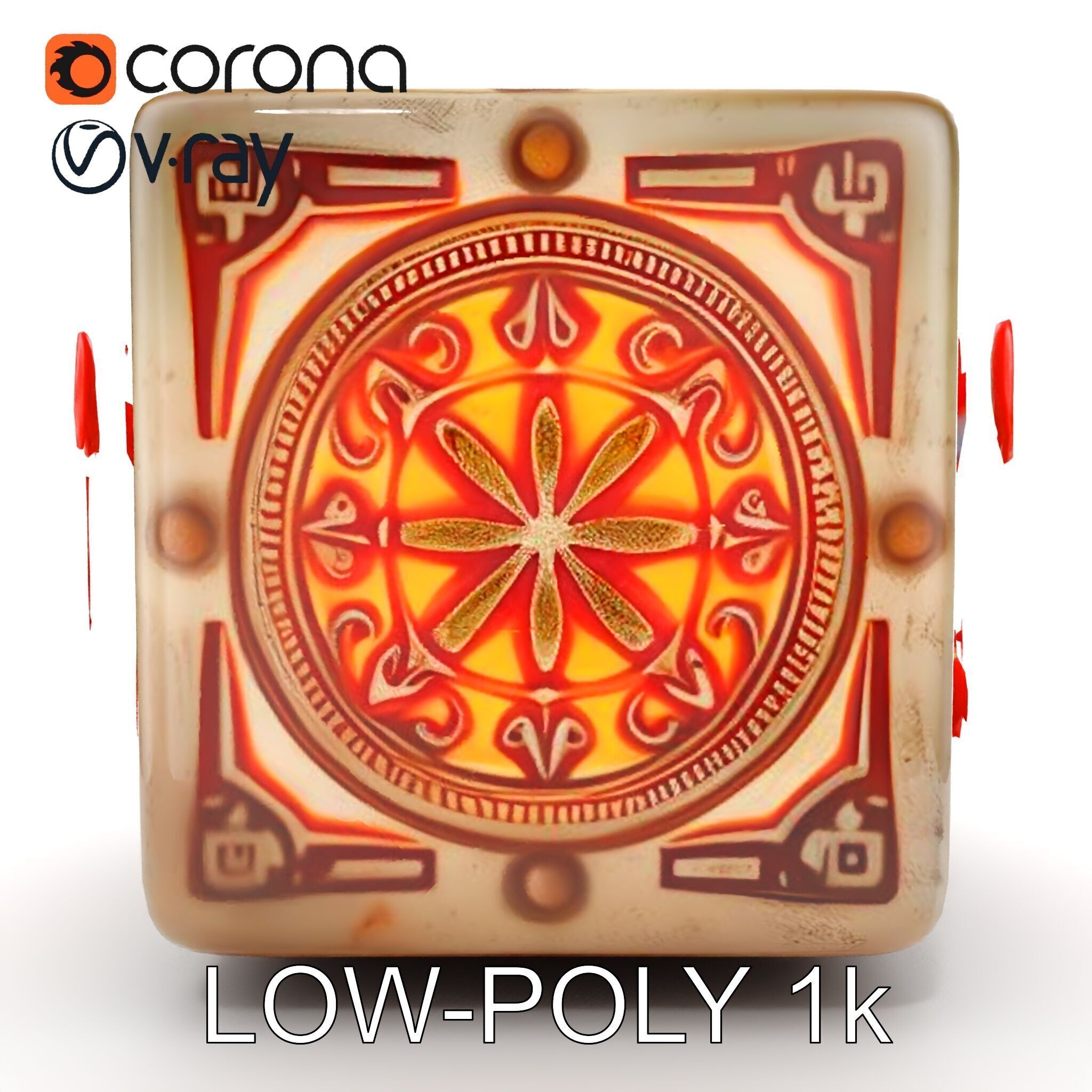 Ornate Glowing Cube Model Pack Low-poly 3D model_18