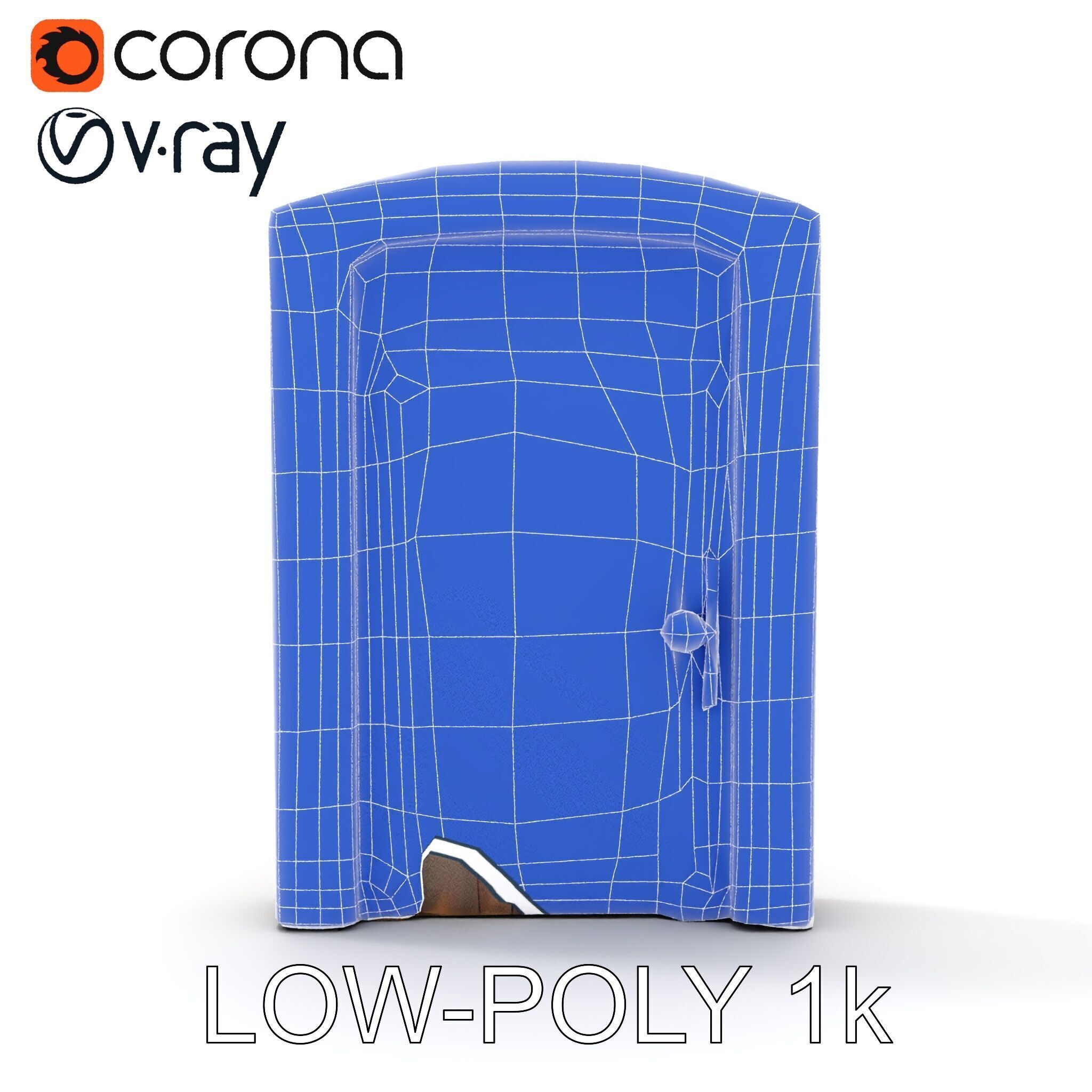 Medieval Wooden Door Model Pack Low-poly 3D model_29