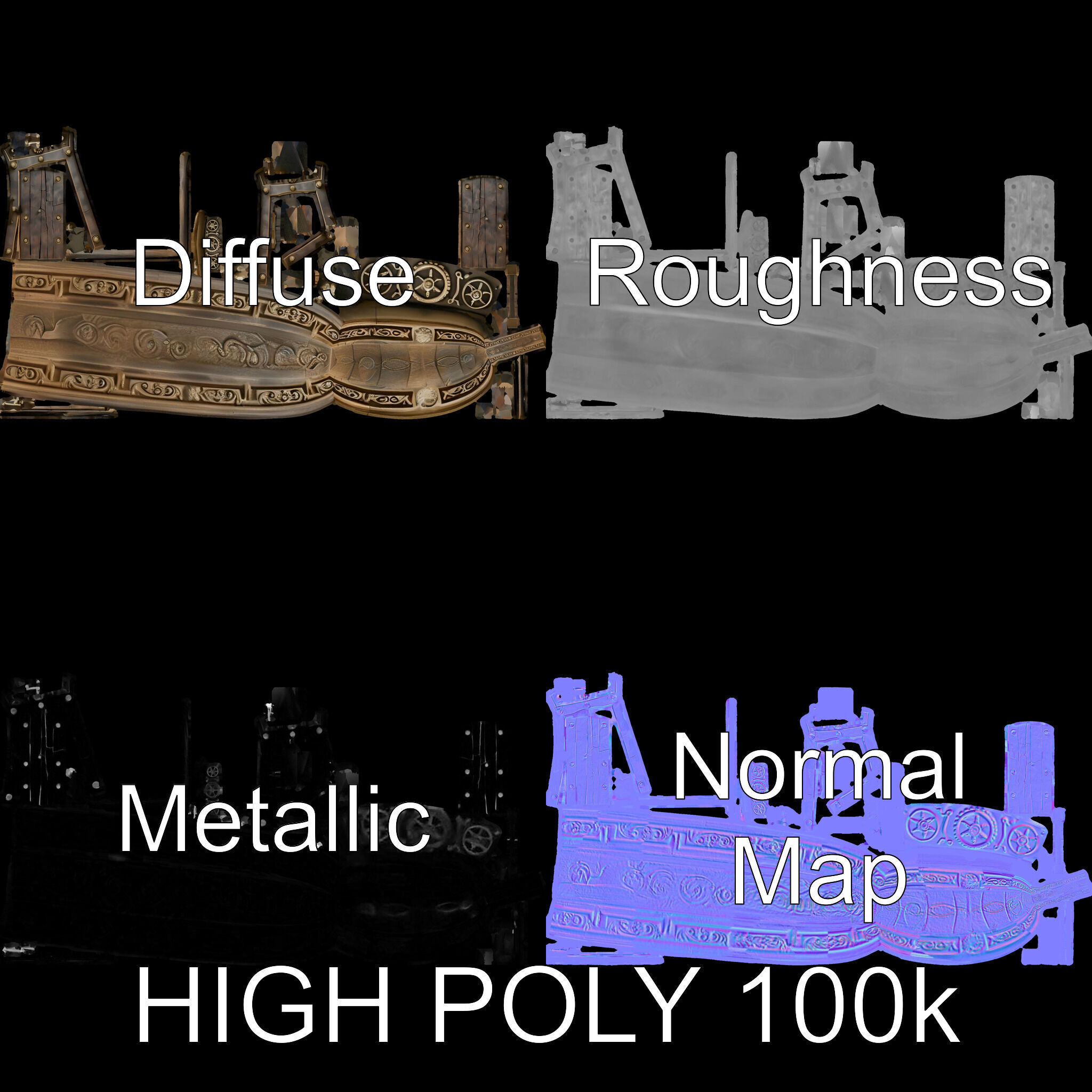 Medieval Wooden Door Model Pack Low-poly 3D model_3