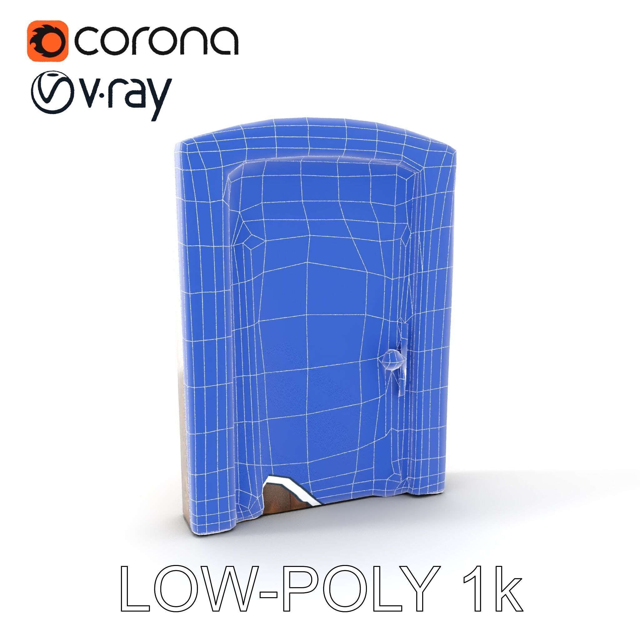 Medieval Wooden Door Model Pack Low-poly 3D model_17