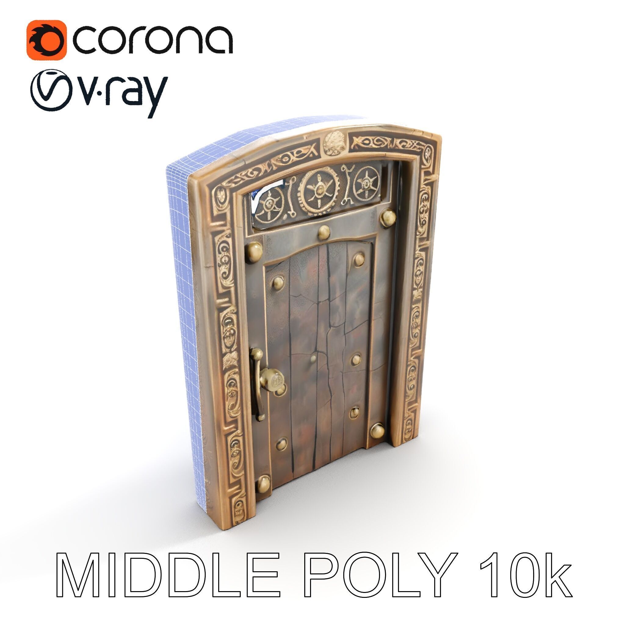 Medieval Wooden Door Model Pack Low-poly 3D model_22