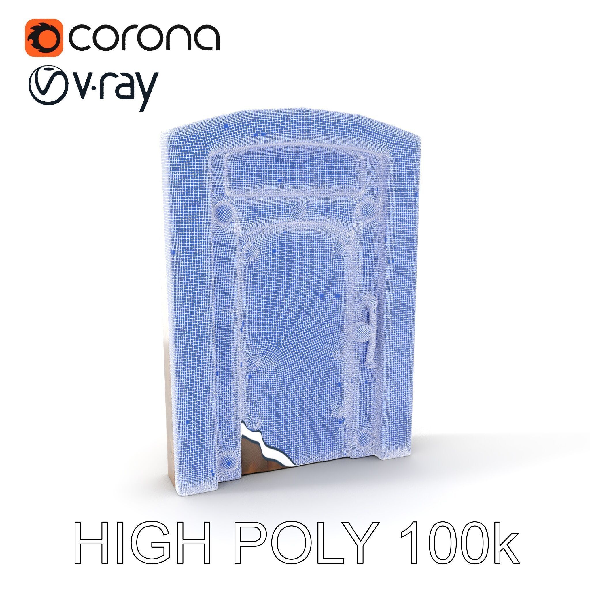 Medieval Wooden Door Model Pack Low-poly 3D model_4