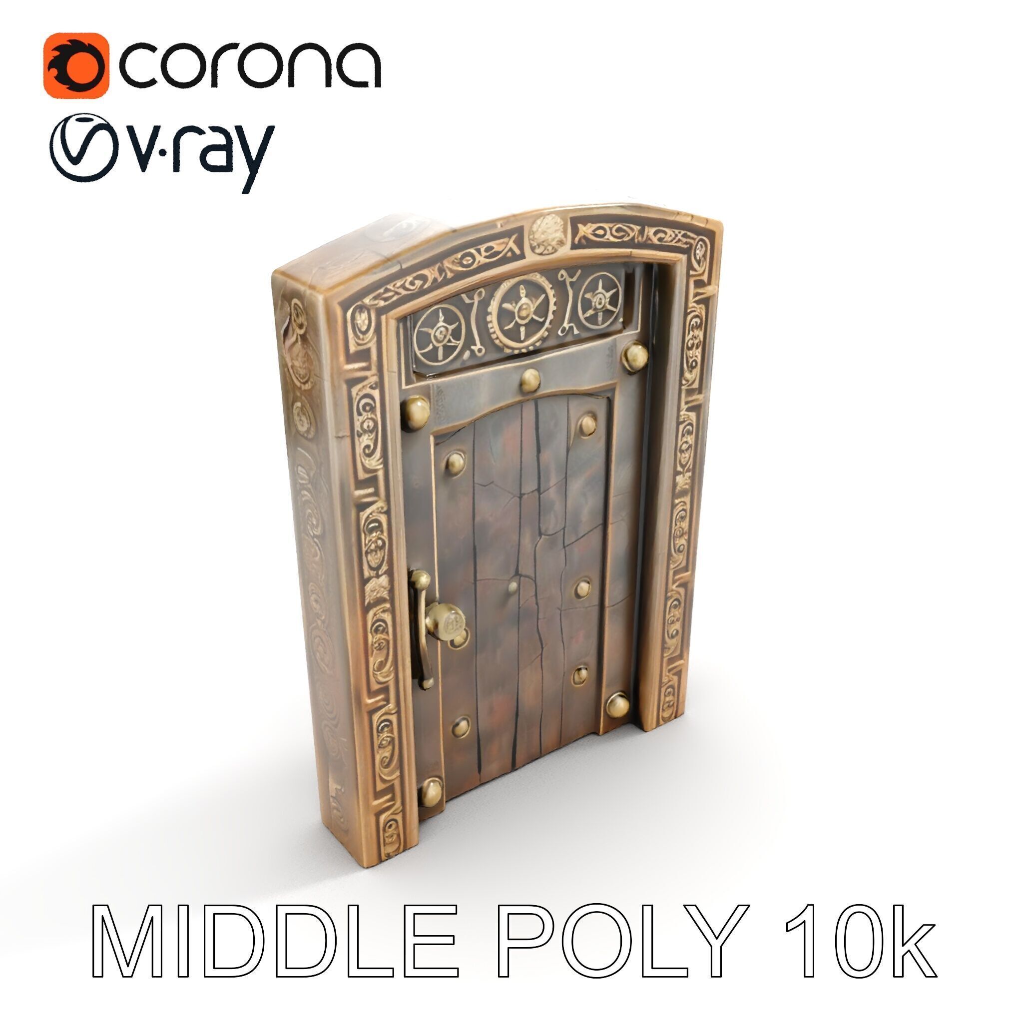 Medieval Wooden Door Model Pack Low-poly 3D model_8