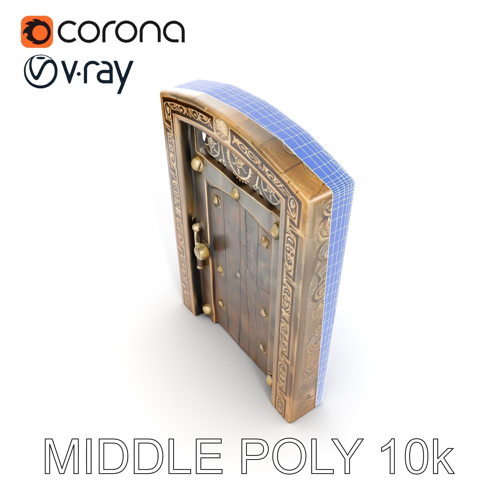 Medieval Wooden Door Model Pack Low-poly 3D model_31