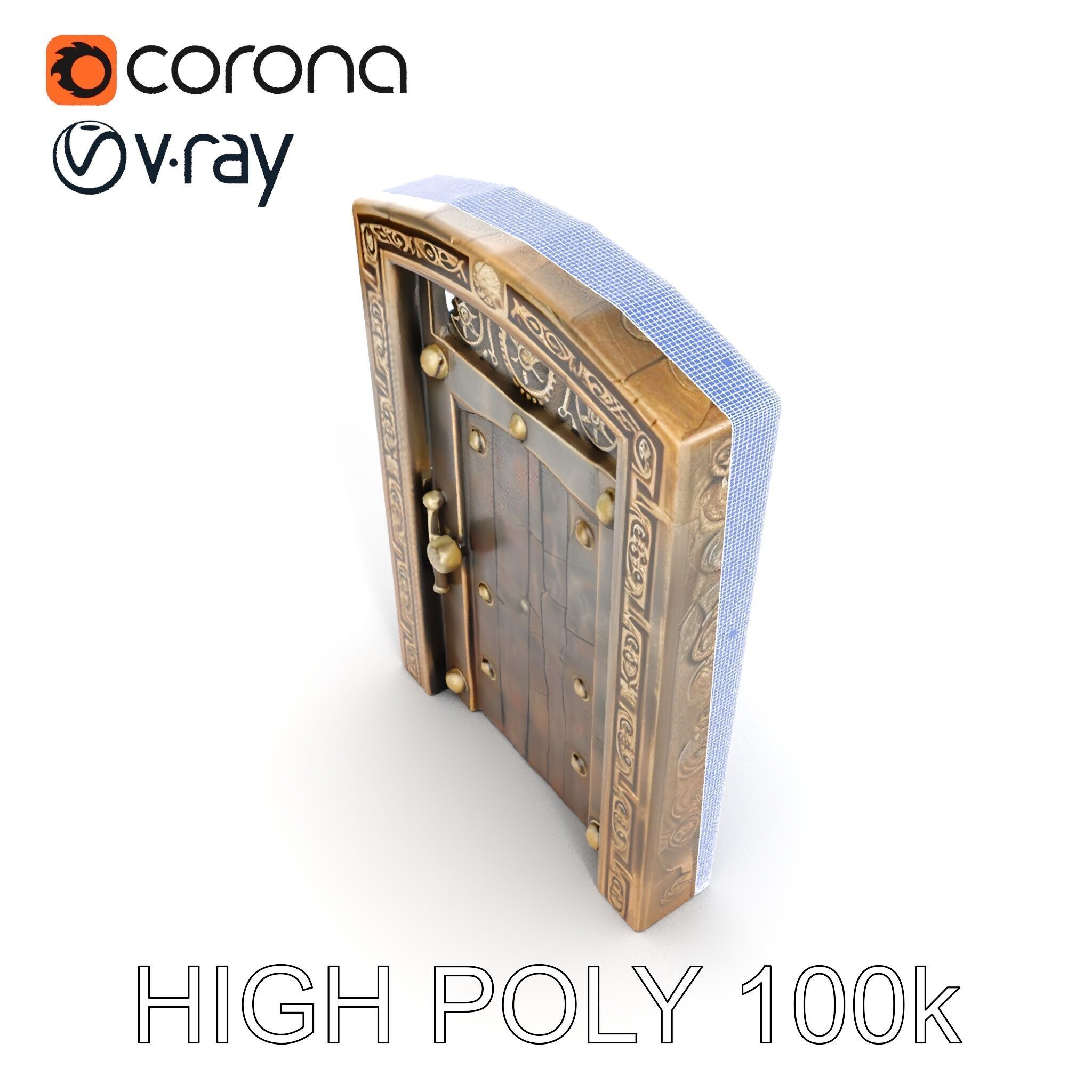 Medieval Wooden Door Model Pack Low-poly 3D model_33