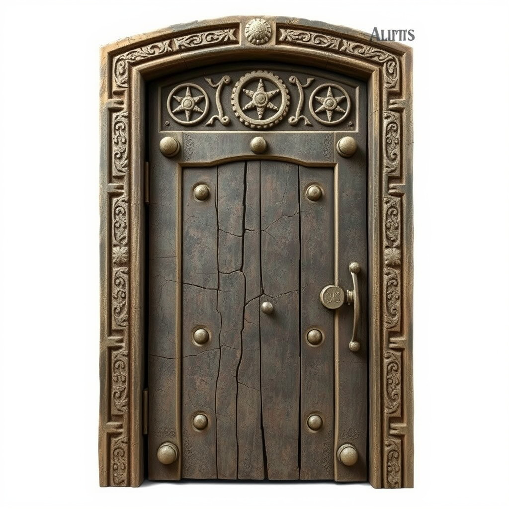 Medieval Wooden Door Model Pack Low-poly 3D model_2