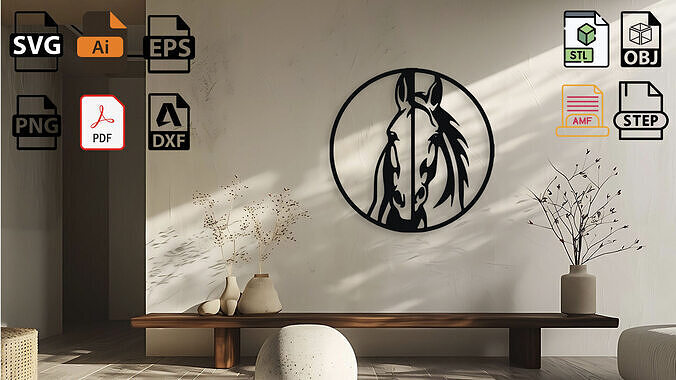 Horse Head Wall Decor 3D print model