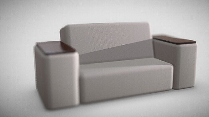 Sofa 2 Seater Low-poly 3D model